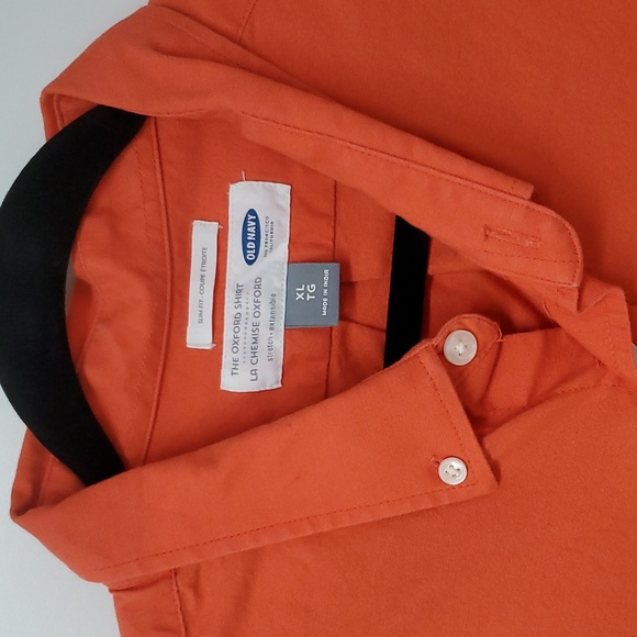 Old Navy XL Mens Orange Button Down Shirt Casual NWOT - Picture 3 of 10